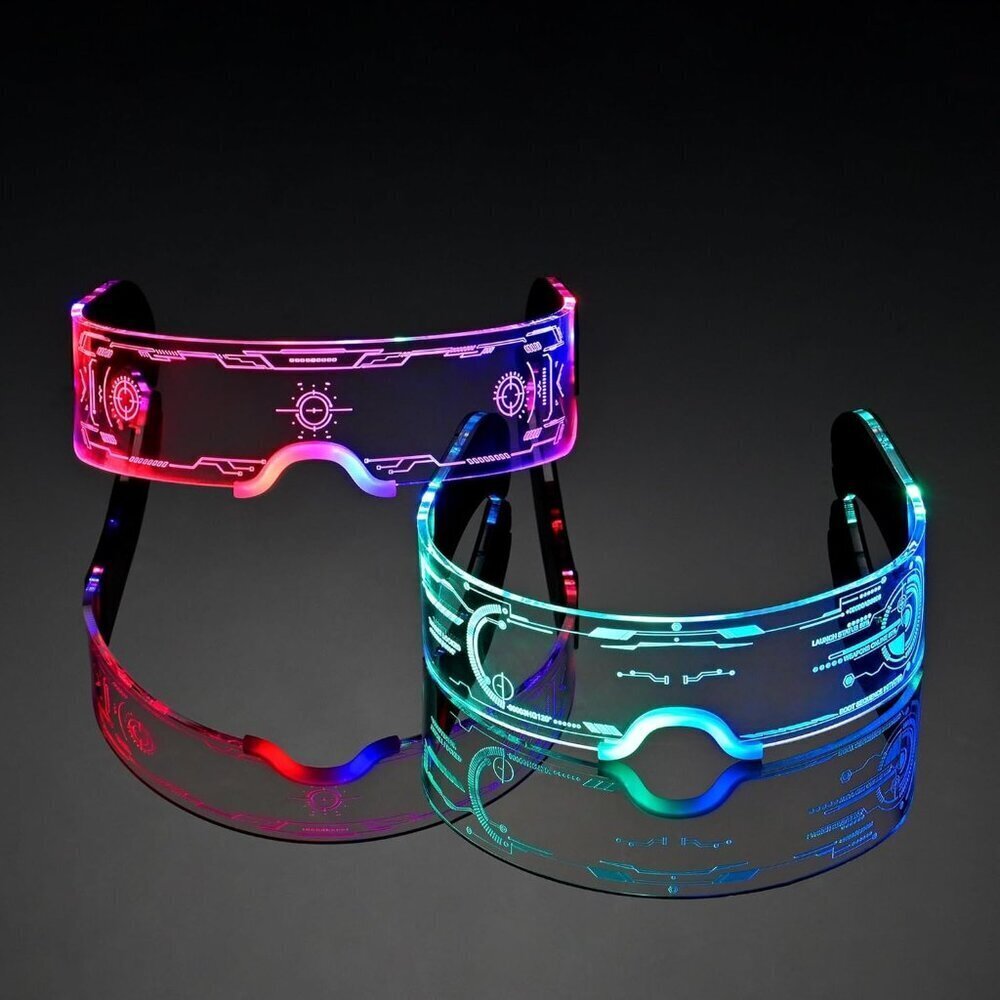 Light Up Glasses 2 Pack Acrylic LED Party Glasses Multi Color Fun Accessories